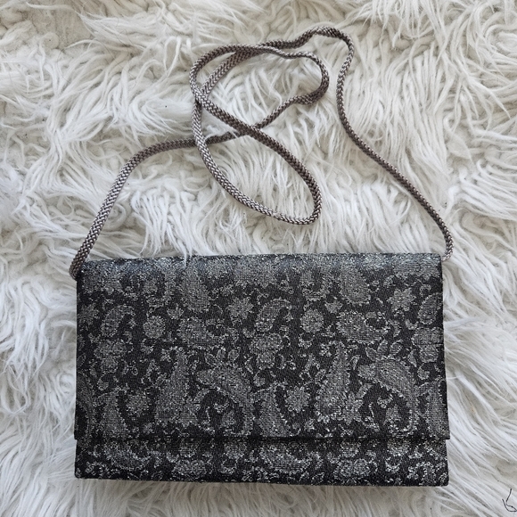 Handbags - Black Paisley Pattern Evening Bag